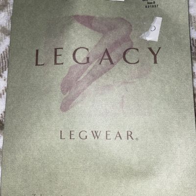 LEGACY SZ B MICROFIBER CONTROL TOP TIGHTS~HEATHER GRAY~BLACK~QVC